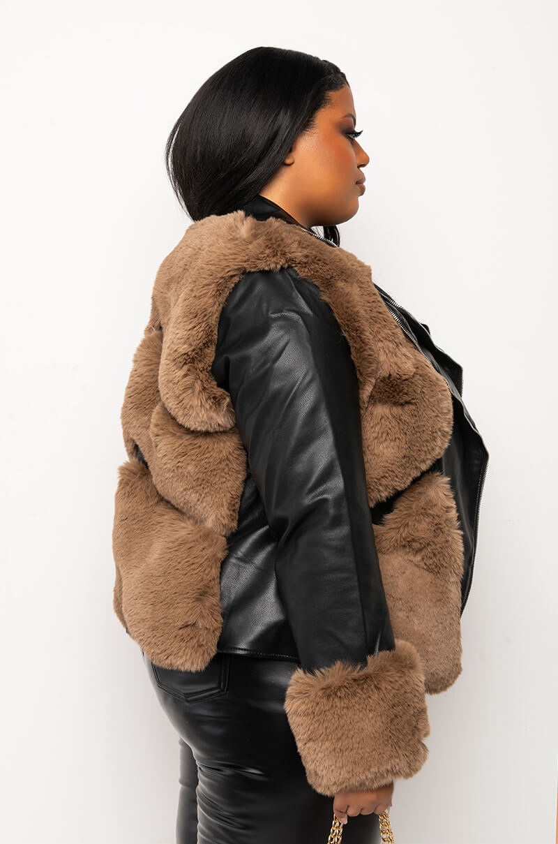 PLUS ORION LOLLI FUR MOTO JACKET