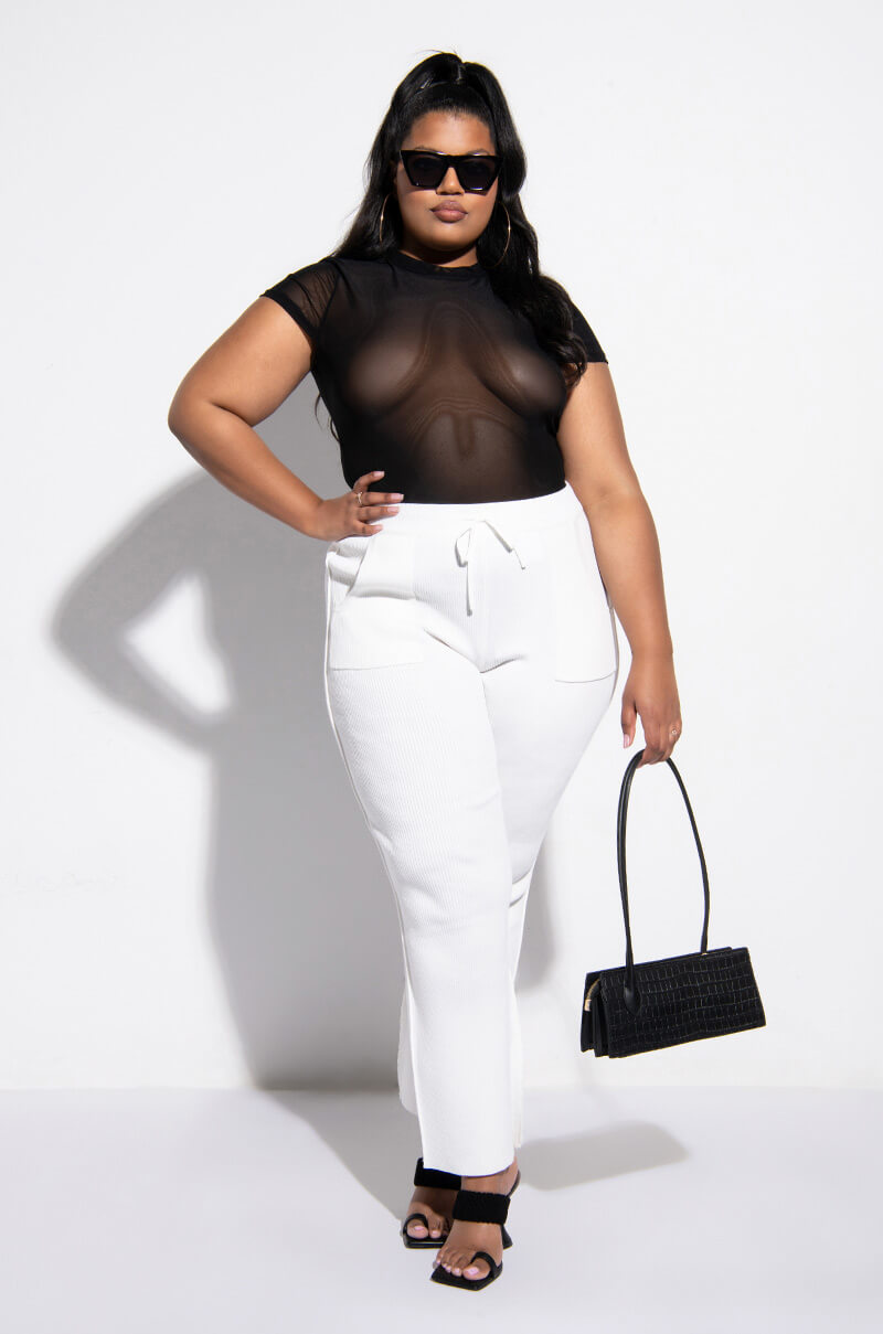 PLUS SO FIERCE SHORT SLEEVE MOCK NECK BODYSUIT