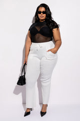PLUS SO FIERCE SHORT SLEEVE MOCK NECK BODYSUIT