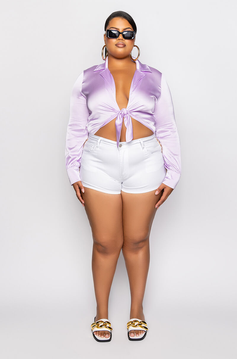 PLUS SUNSET BLVD DENIM SHORTS