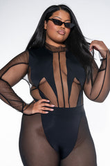 PLUS TASTY ILLUSION MESH CUTOUTS BODYSUIT