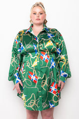 PLUS THIS WAY PLEASE BUTTON UP MINI DRESS