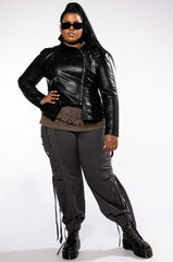 PLUS WALK THIS WAY PU MOTO JACKET