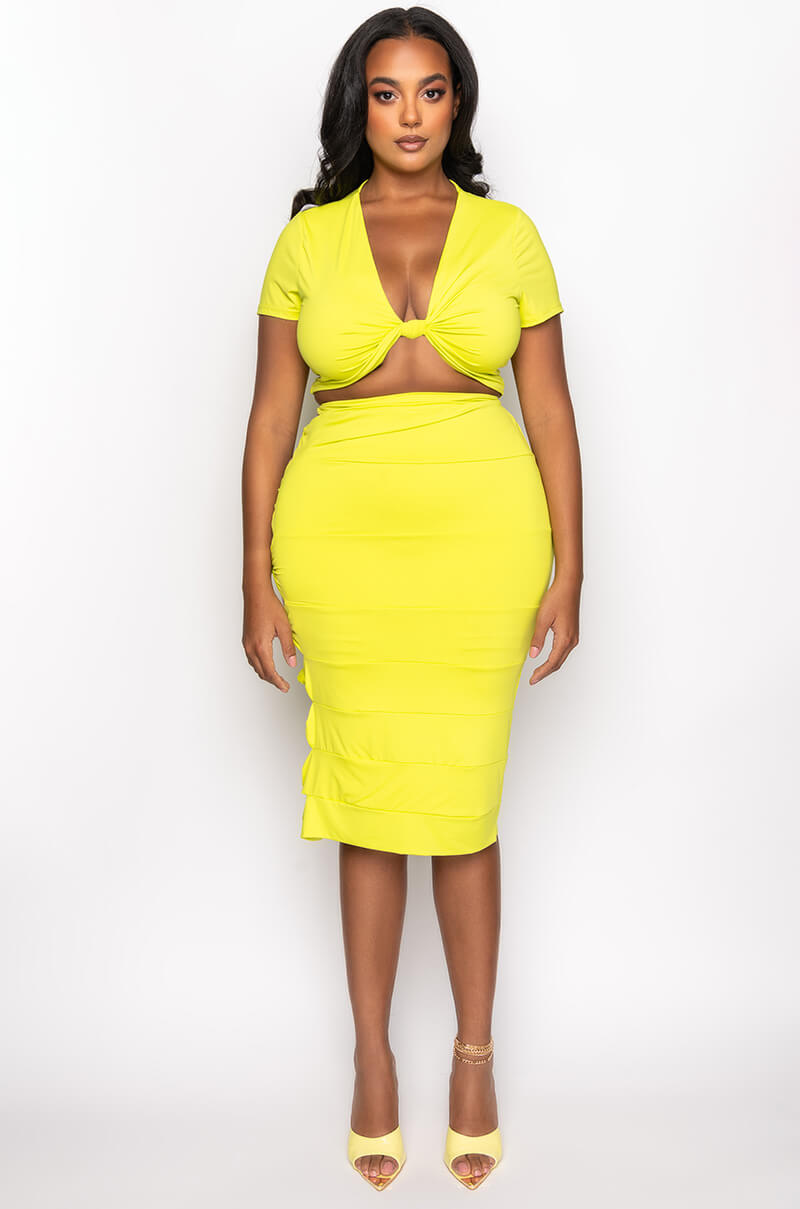 PLUS WORST BEHAVIOR CUTOUT MIDI SKIRT