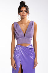 PETRA SLEEVELESS V NECK PEPLUM BLOUSE