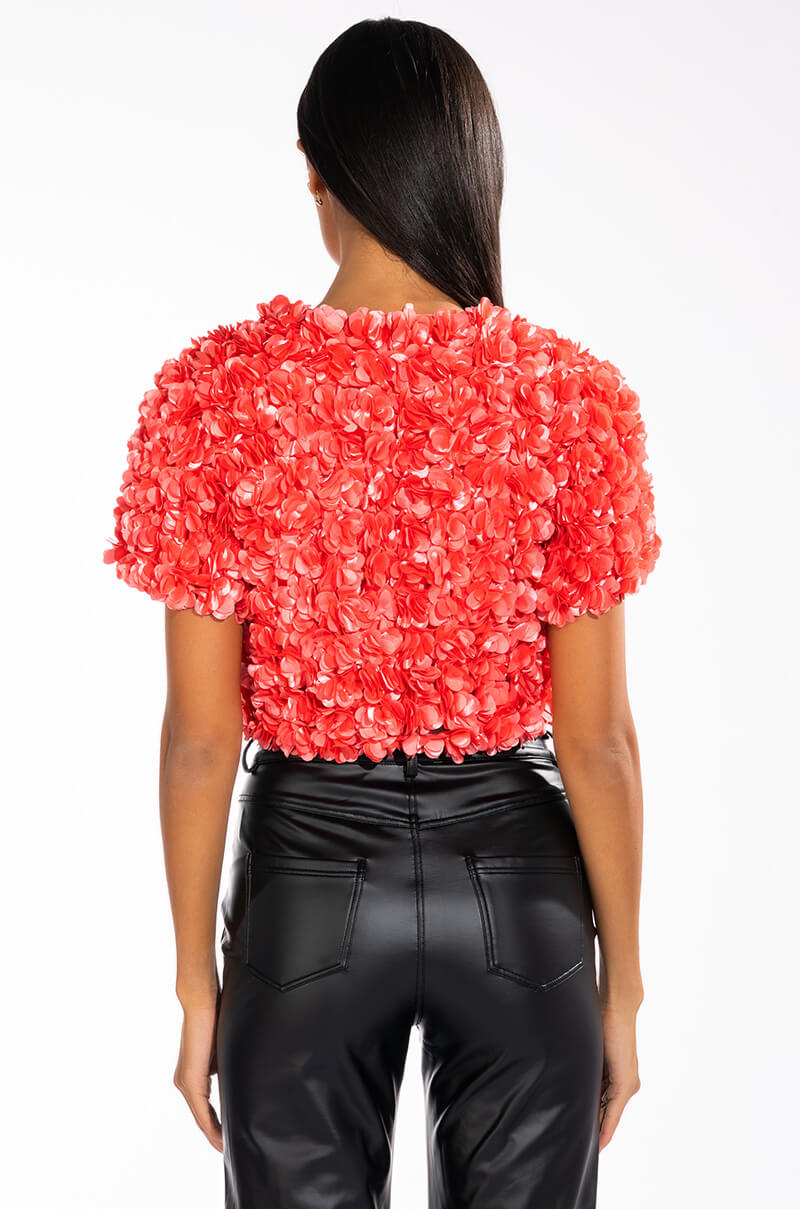 POISON PARADISE SHORT SLEEVE TIE FRONT TOP