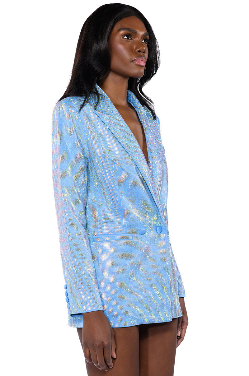 POP STAR SHINE BRIGHT RHINESTONE BLAZER