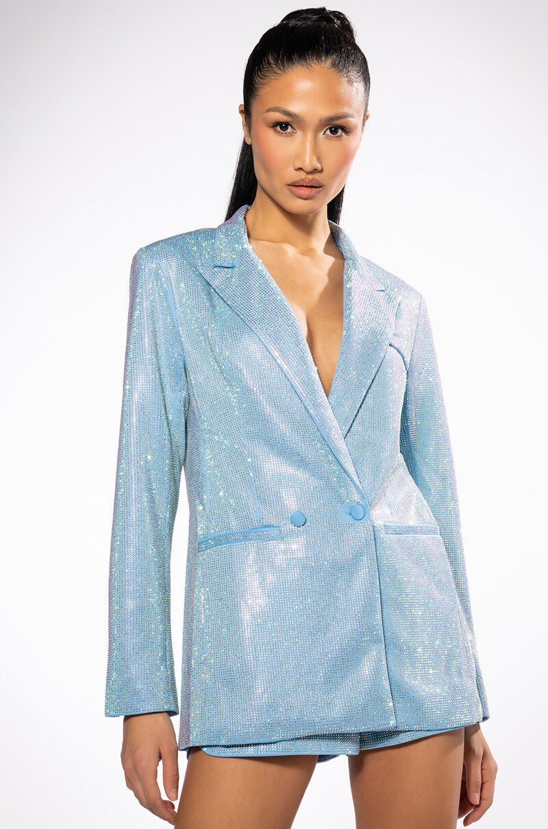 POP STAR SHINE BRIGHT RHINESTONE BLAZER