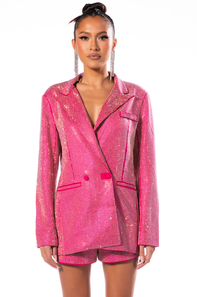 DUA SHINE BRIGHT RHINESTONE BLAZER