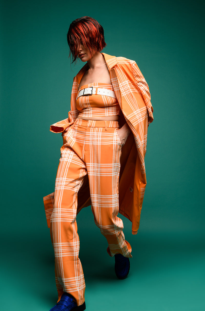 POPSICLE BRIGHT PLAID STRAIGHT LEG TROUSER