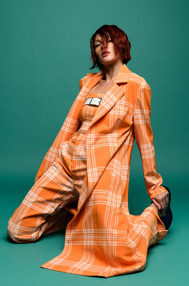 POPSICLE BRIGHT PLAID STRAIGHT LEG TROUSER