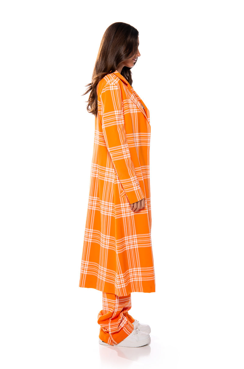 POPSICLE BRIGHT PLAID TRENCH COAT