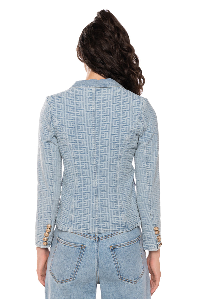 DENIM DENIM FITTED BLAZER