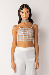 PREMIER RHINESTONE MESH PANEL BUSTIER