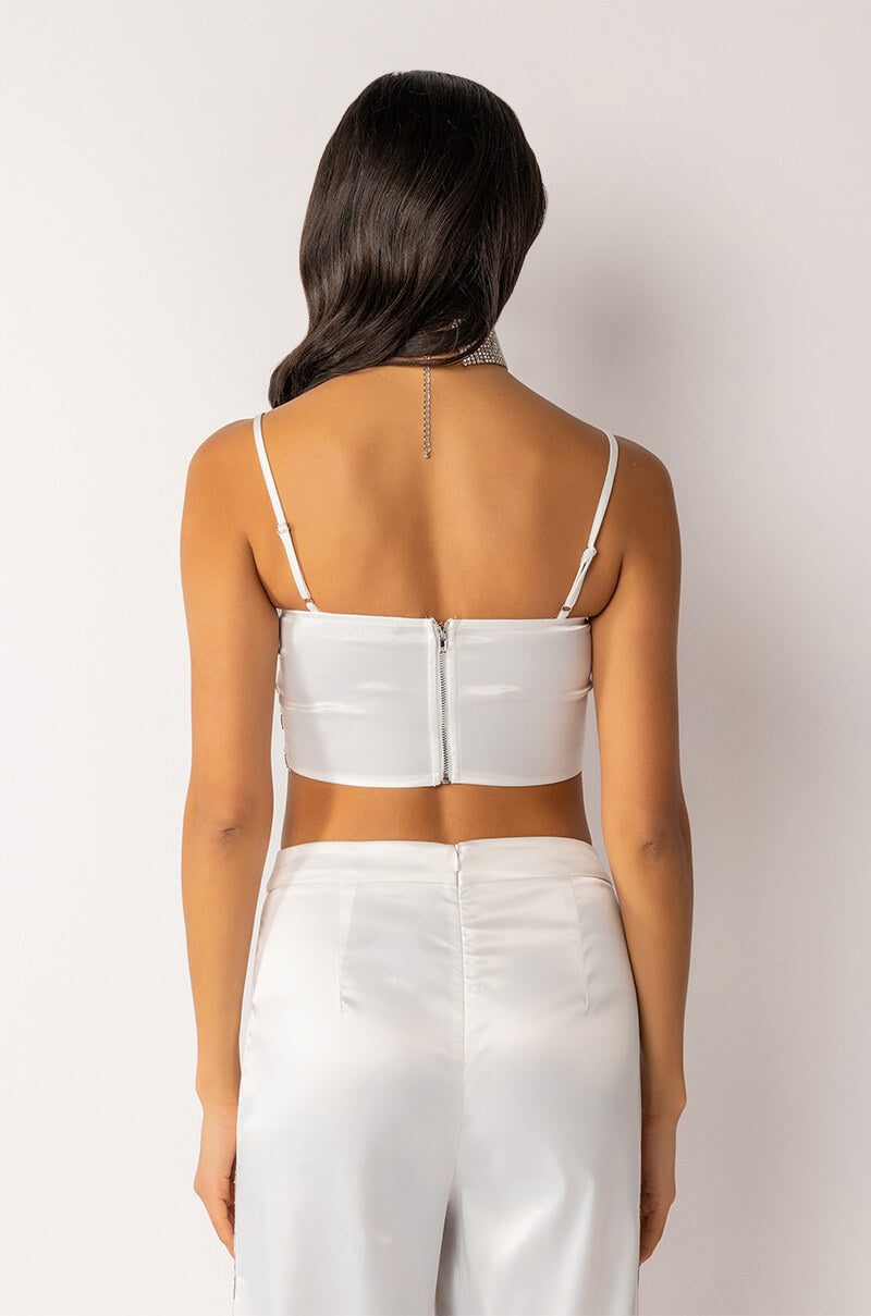 PREMIER RHINESTONE MESH PANEL BUSTIER