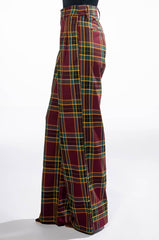 GOSSIP GIRL PLAID TROUSER WIDE LEG