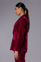PRETTY IN VELVET DOUBLE BREASTED BLAZER