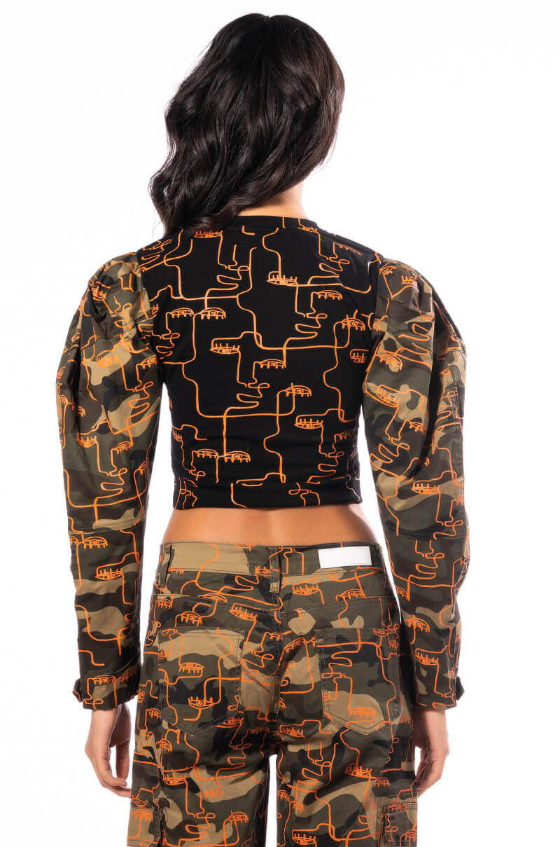 PRINTED CAMO SWEATSHIRT