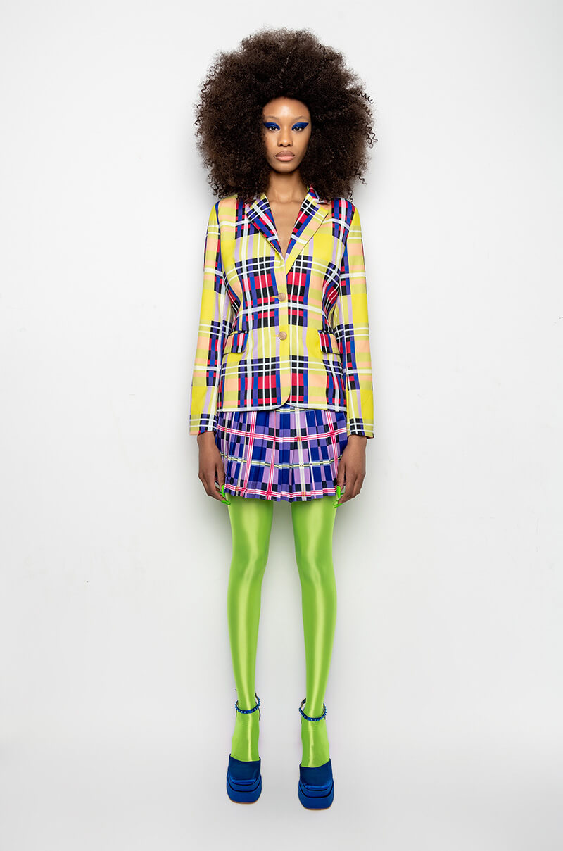 PRIVATE SCHOOL PLAID BLAZER