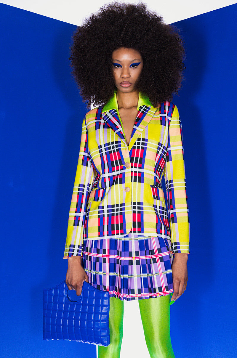 PRIVATE SCHOOL PLAID BLAZER