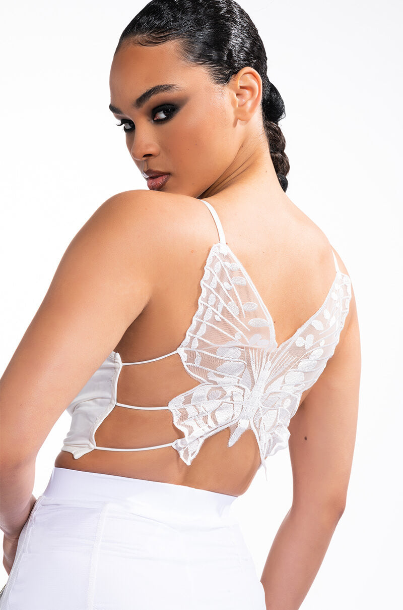 PROTECT MY PEACE CROPPED SATIN COWL NECK TANK WITH APPLIQUE