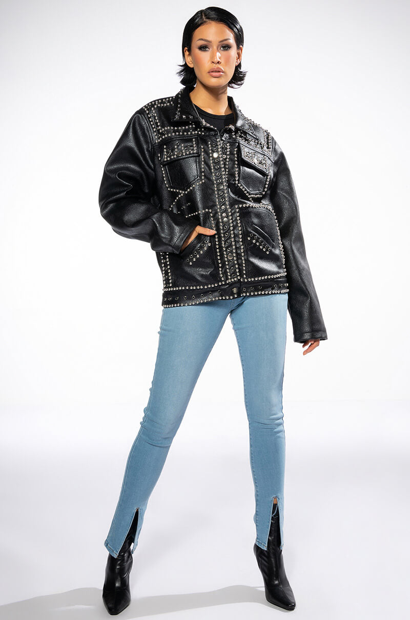 PU SHACKET WITH STUDS