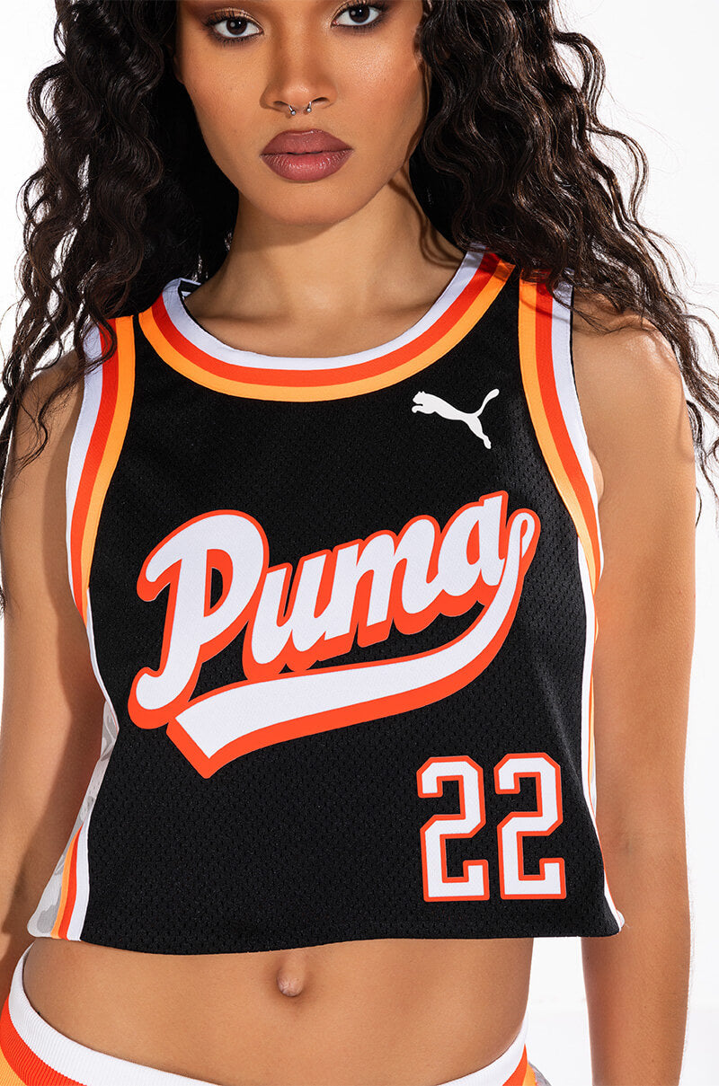 PUMA BOUT A BUCKET BALLIN' CROP JERSEY AOP