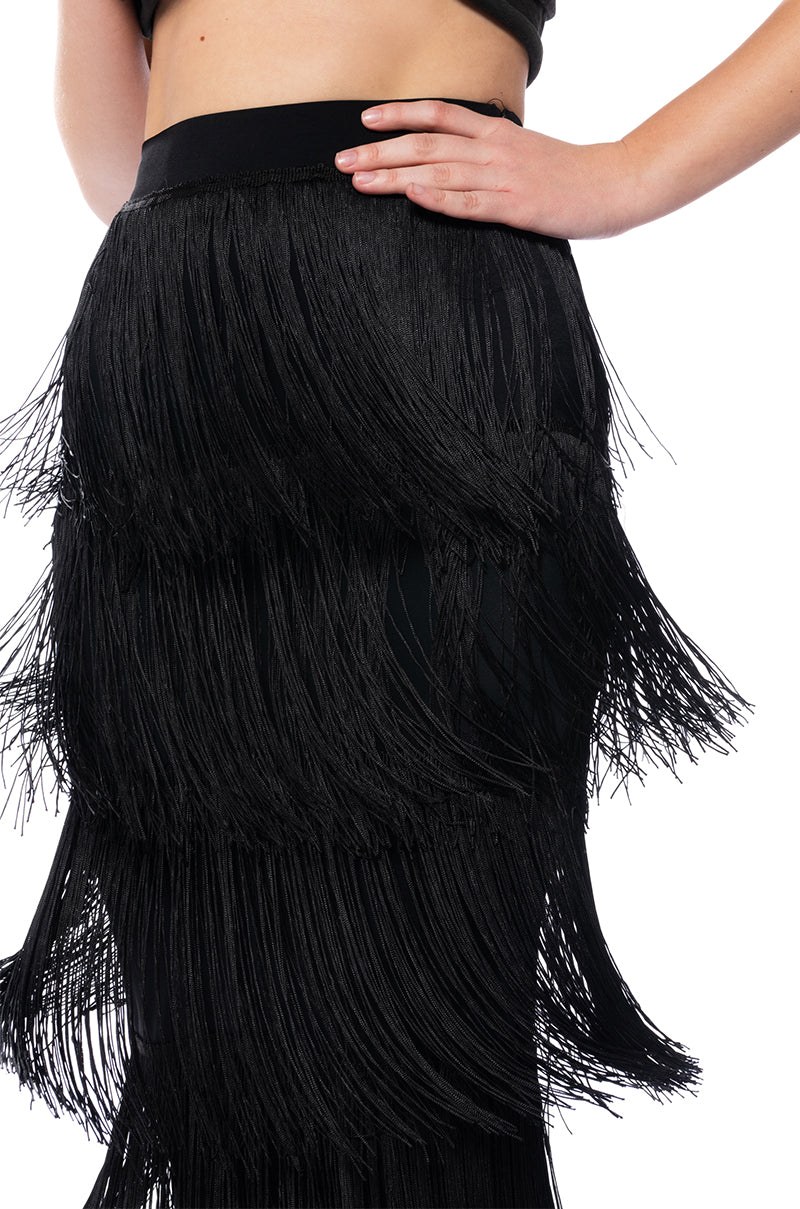 PUT ME FIRST FRINGE MAXI SKIRT