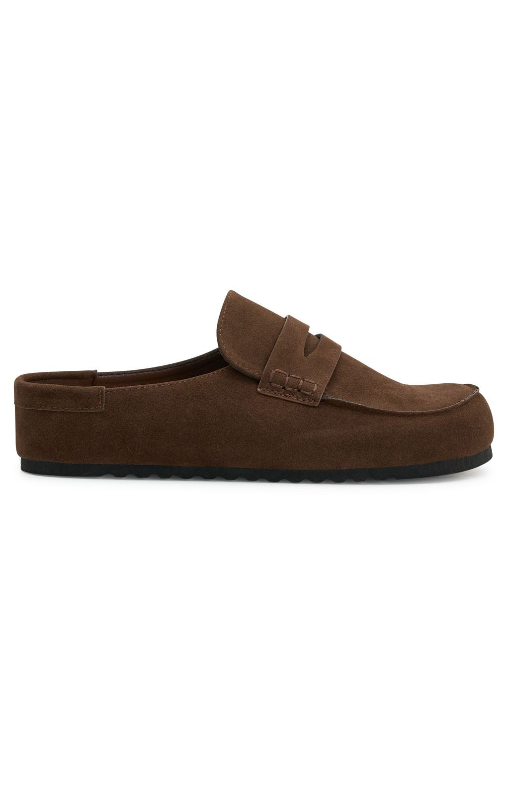 Cayson Loafer Slides Chocolate Faux Suede