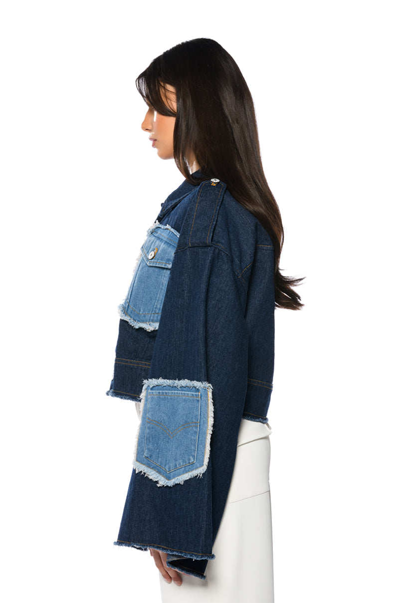 RAW DENIM OVERSIZED JACKET