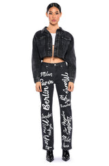 REPRESENT HIGH RISE STRAIGHT LEG JEAN
