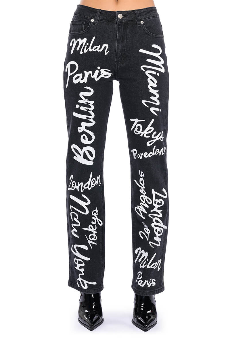 REPRESENT HIGH RISE STRAIGHT LEG JEAN