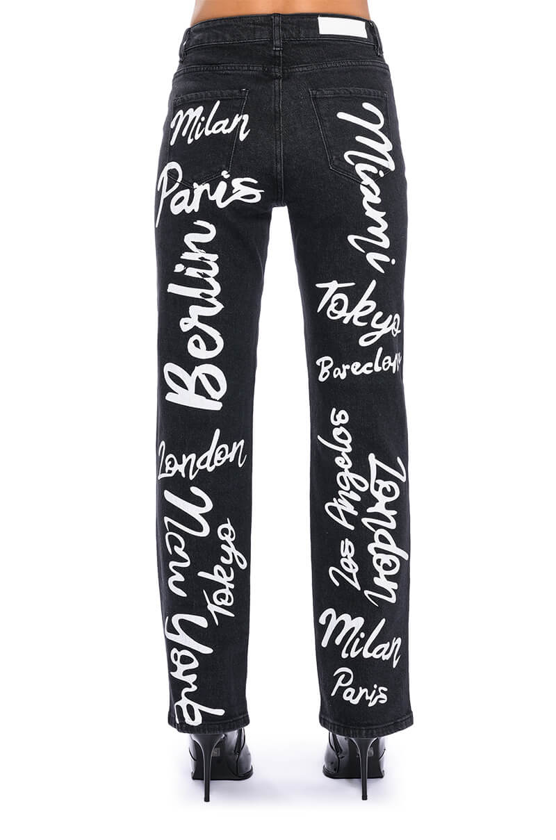 REPRESENT HIGH RISE STRAIGHT LEG JEAN