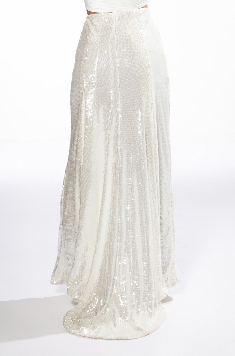 RESOLUTIONS SEQUIN SLIT MAXI SKIRT
