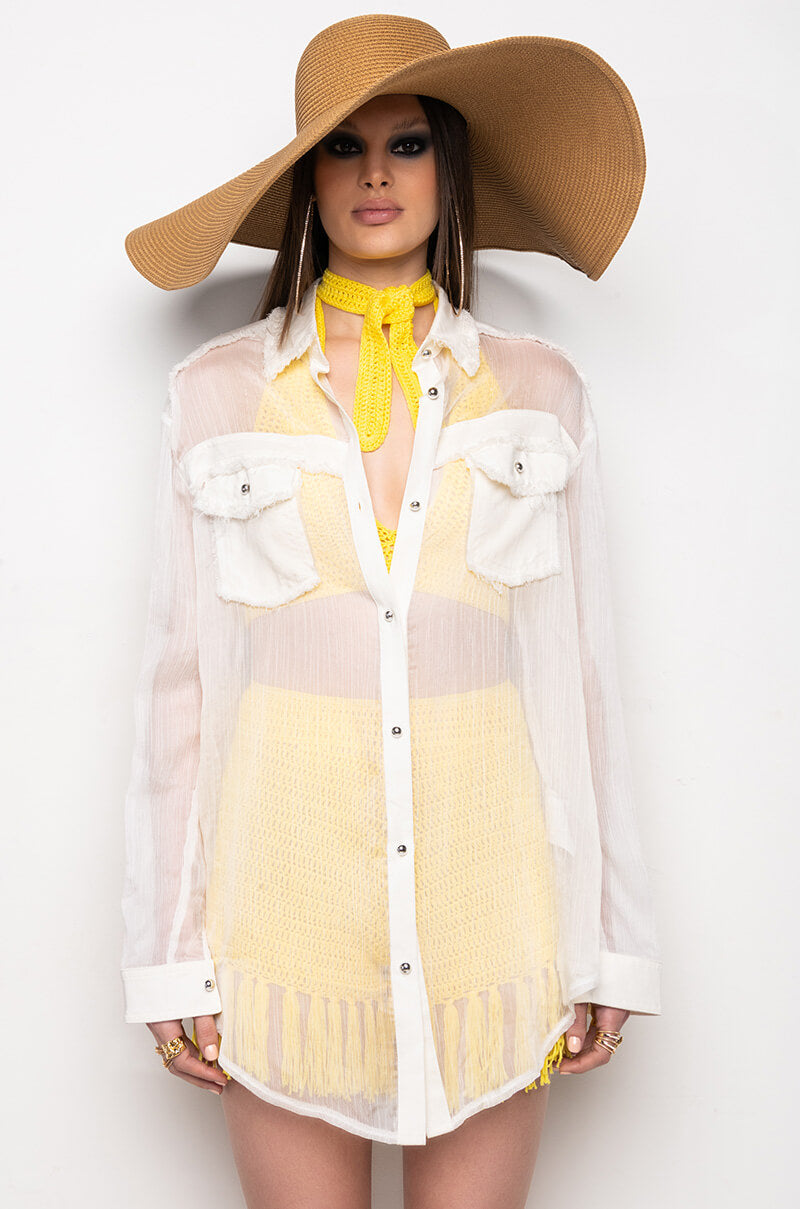 RESORT ARIA OVERSIZED BUTTON DOWN BLOUSE