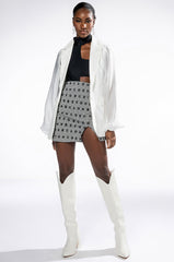 PRISCILLA PRESELY CHIFFON SLEEVE BLAZER