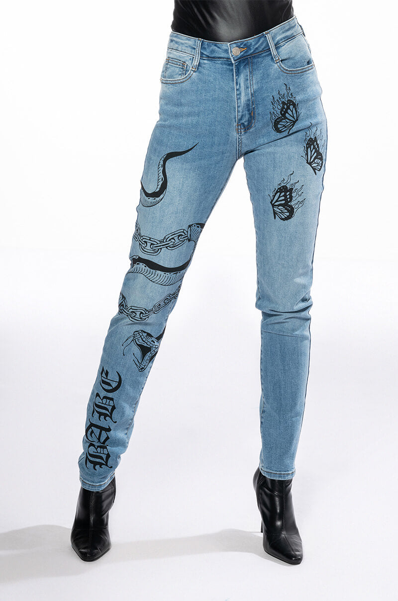 RIGHT CALL PAINTED HIGH RISE SKINNY JEANS