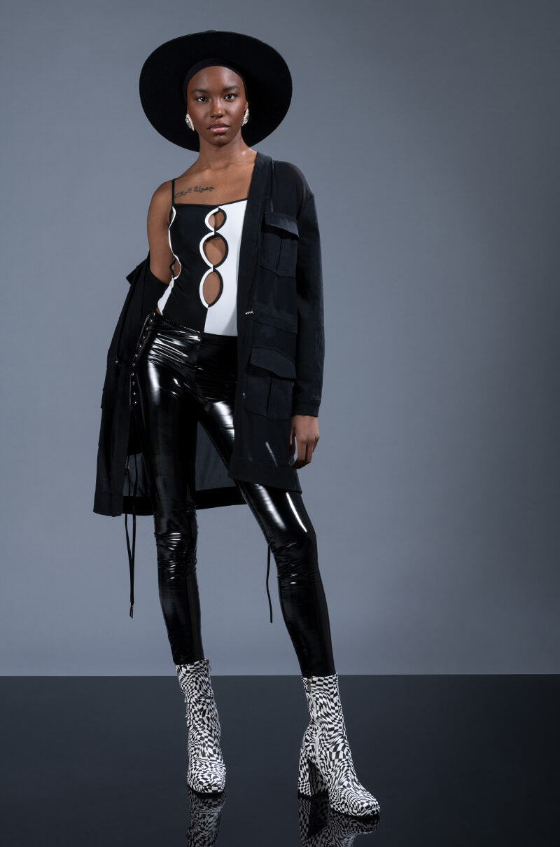 RIGHT THROUGH ME SLEEVELESS CUTOUT BODYSUIT