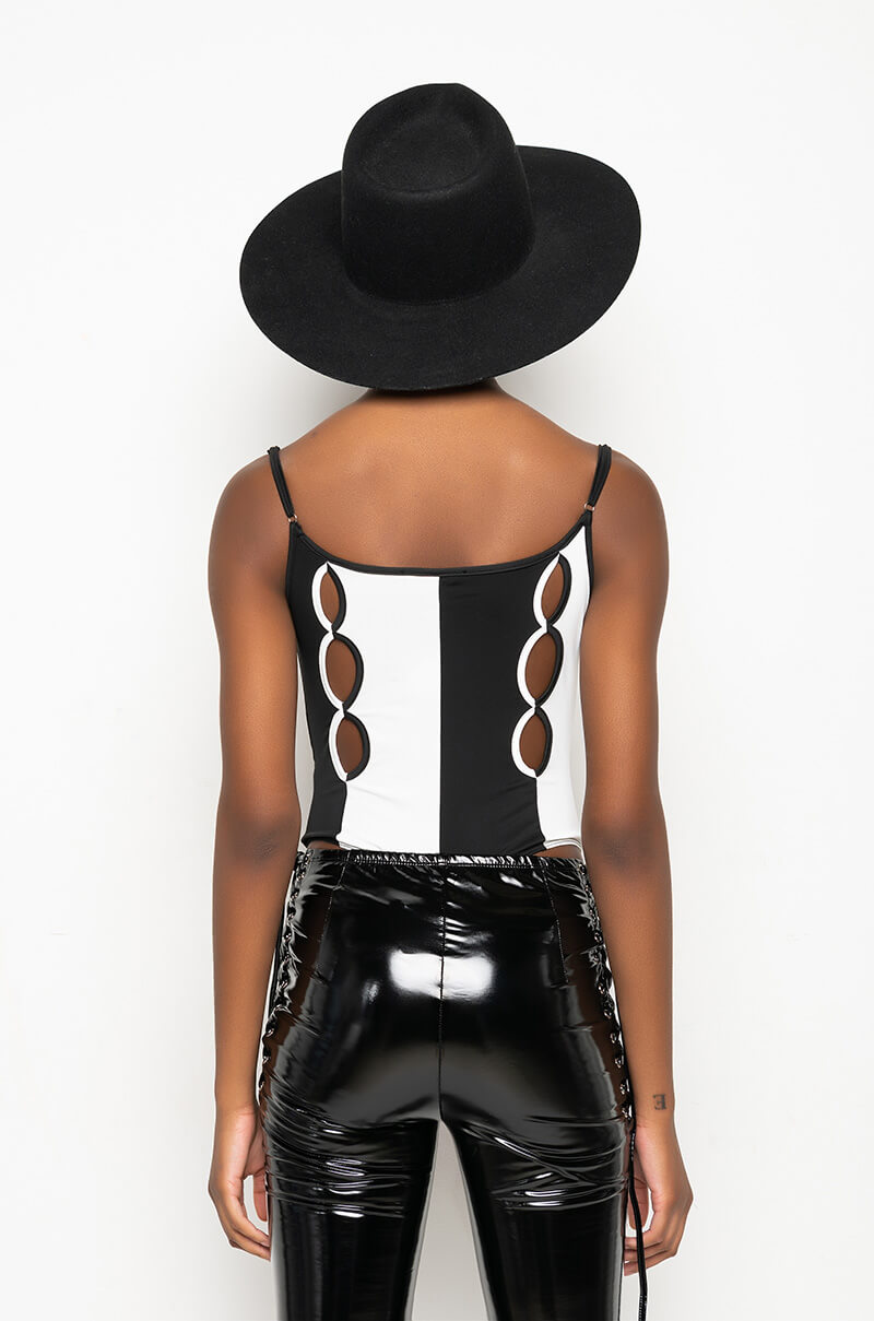 RIGHT THROUGH ME SLEEVELESS CUTOUT BODYSUIT