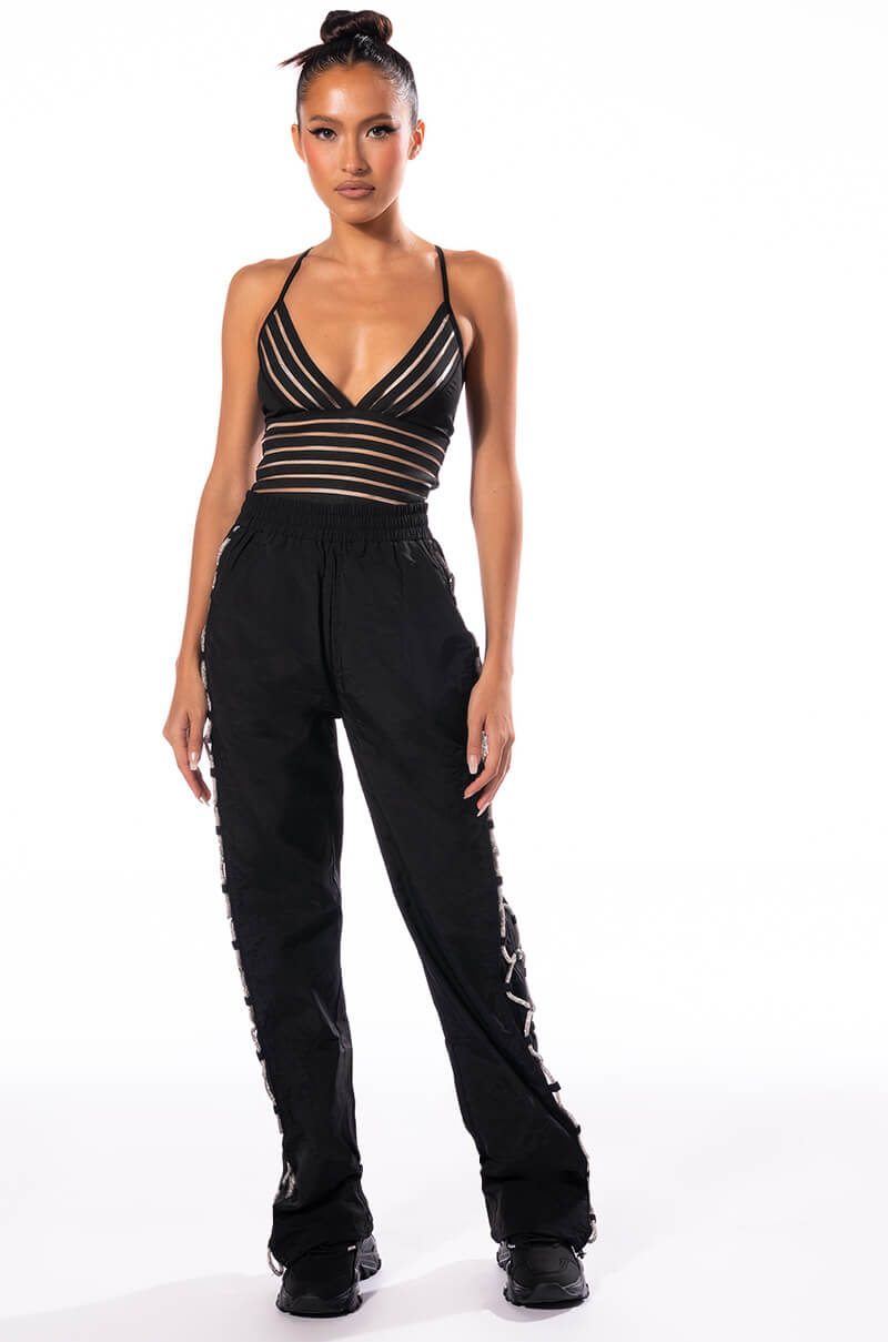 RIGHT THROUGH YOU SLEEVELESS BANDAGE CHEEKY BODYSUIT