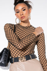 RISKAY BUSINESS MESH LONG SLEEVE BODYSUIT