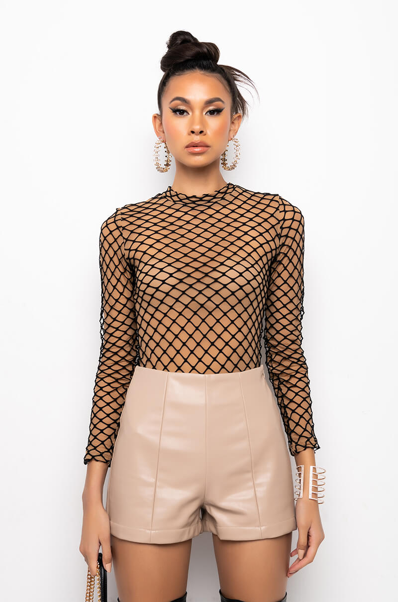 RISKAY BUSINESS MESH LONG SLEEVE BODYSUIT