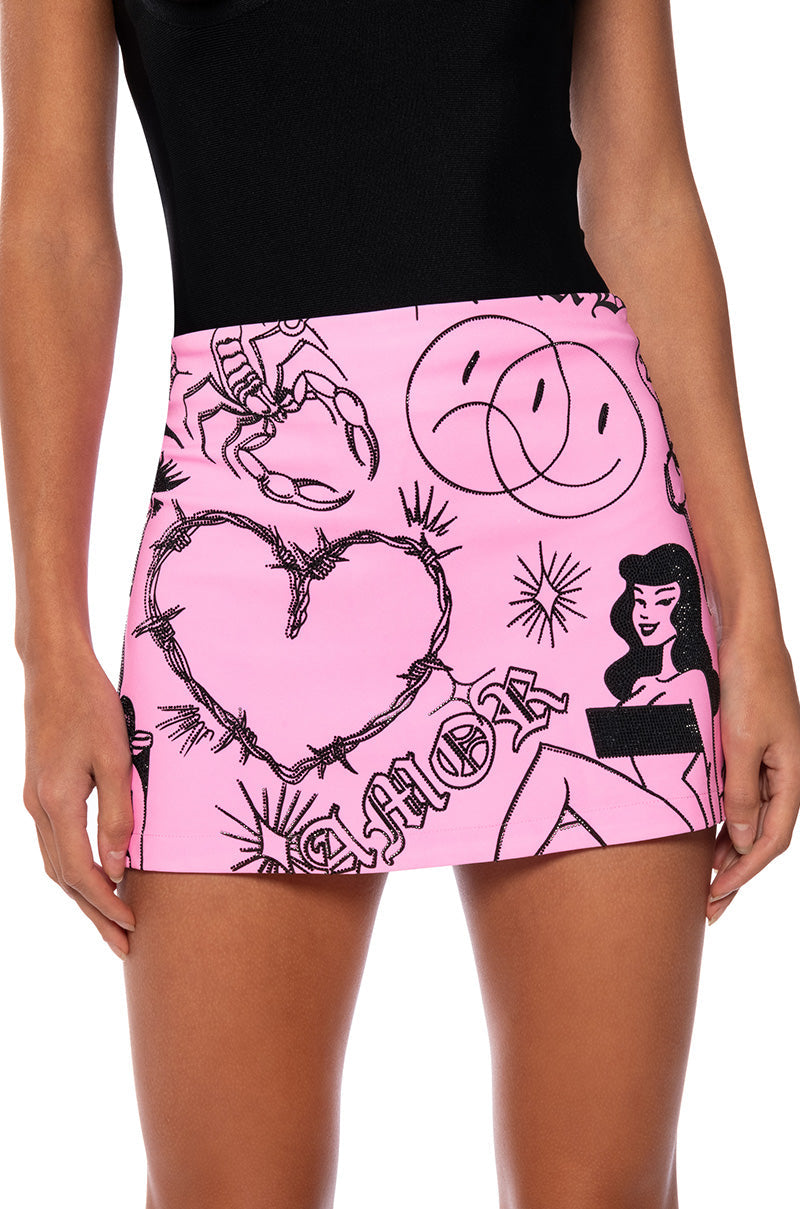 TATTOO PRINT SKORT