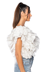 ROMANTIC RUFFLED BODYSUIT IN WHITE