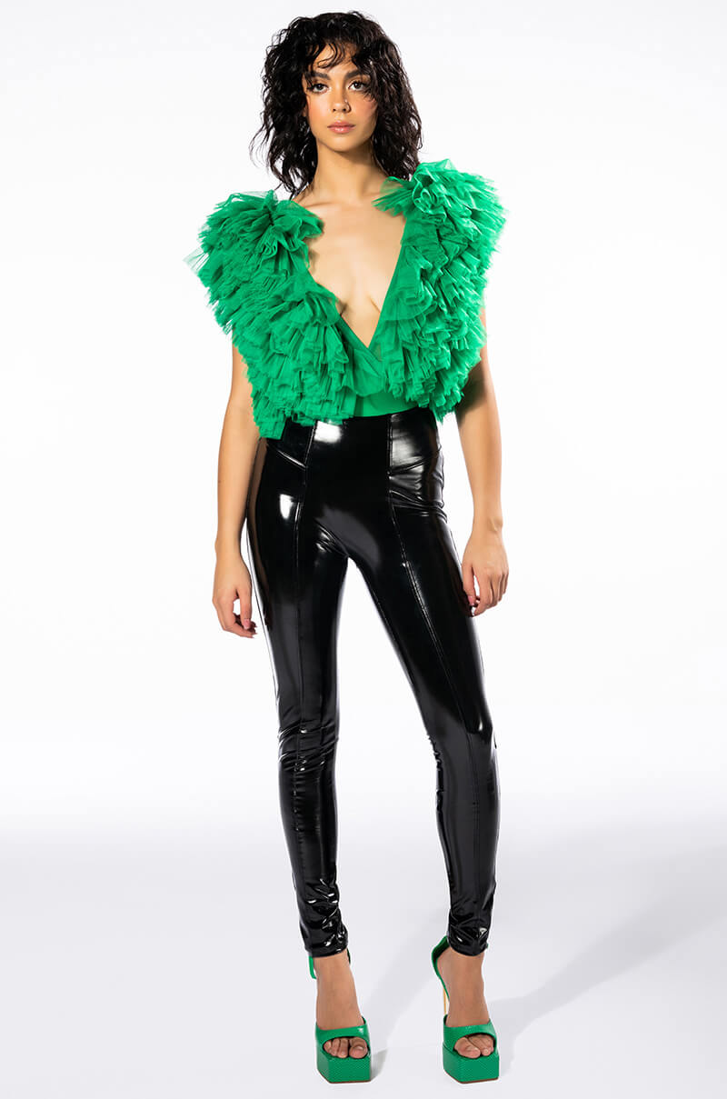 ROMANTIC TULLE RUFFLE BODYSUIT