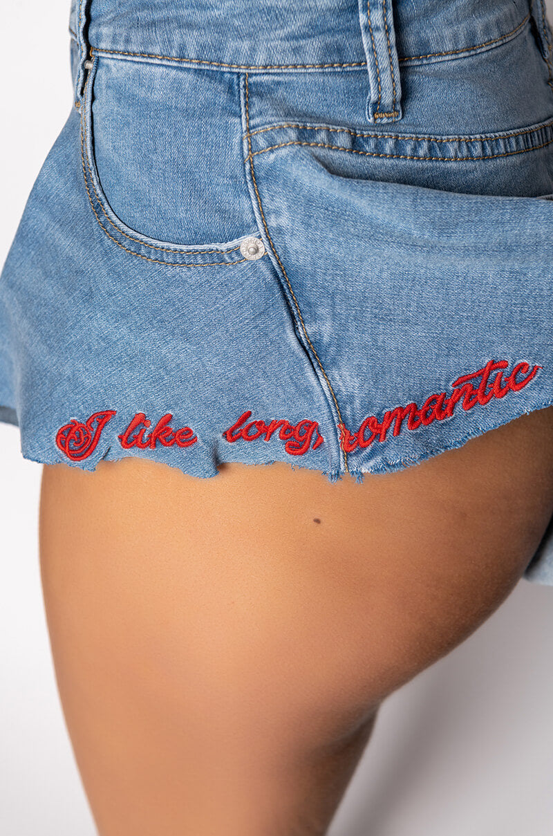 ROMANTIC WALKS DENIM SHORTS