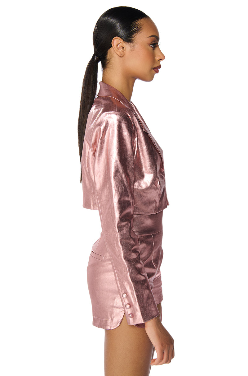 ROMY METALLIC CROP BLAZER