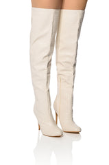 RONNIE OVER THE KNEE BOOT IN CREAM