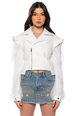 MOTO JACKET WITH POWER MESH SLEEVE