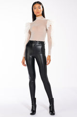ROYALTY SHEER PUFF SLEEVE TOP